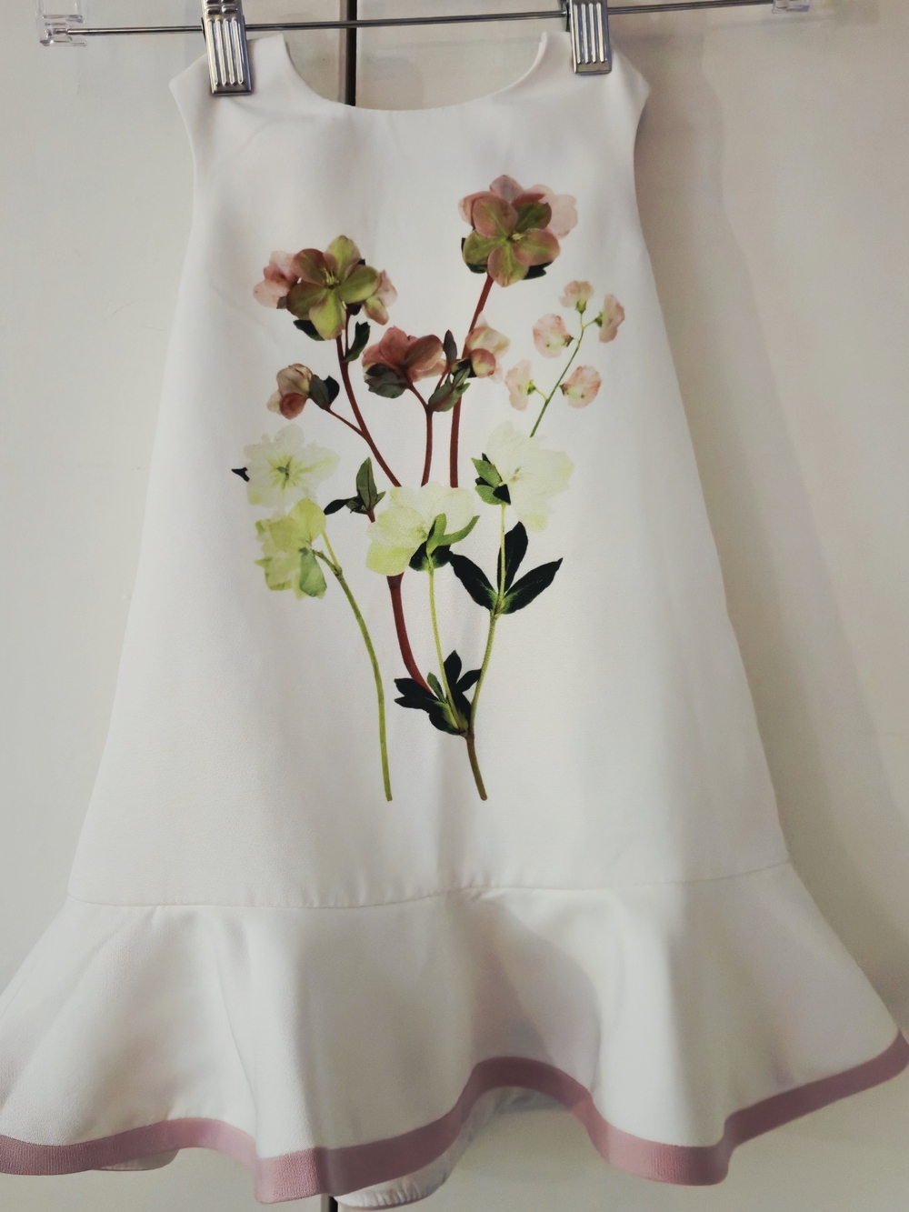 Victoria Beckham for Target White Dress with Pink Trim and Floral Print